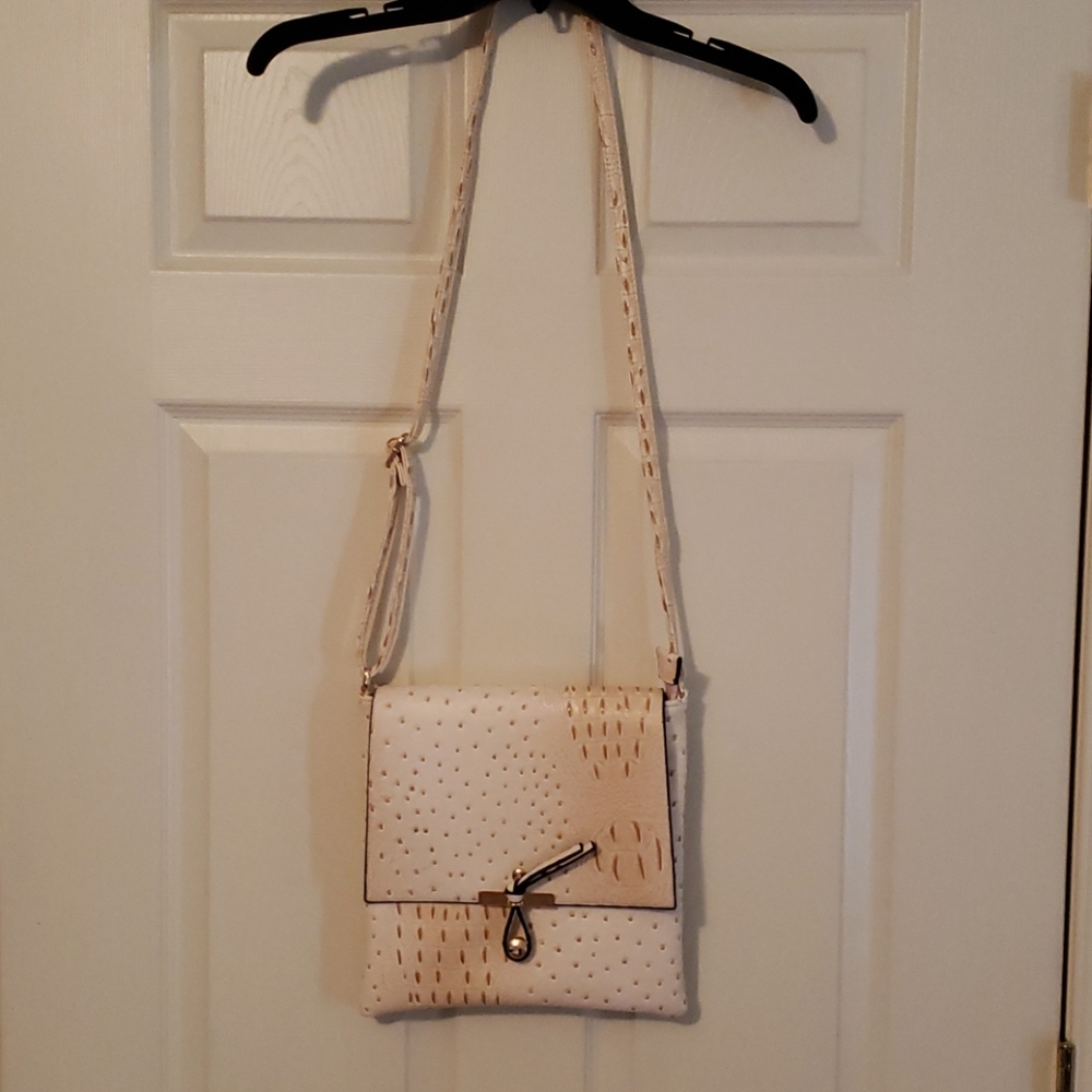 Womens Le Miel imitation ostrich cross body